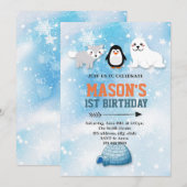 Arctische dieren uitnodiging (Voorkant / Achterkant)