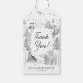 Arctische Dieren Winter Baby Borrel Bedankt Labels Cadeaulabel (Voorkant)