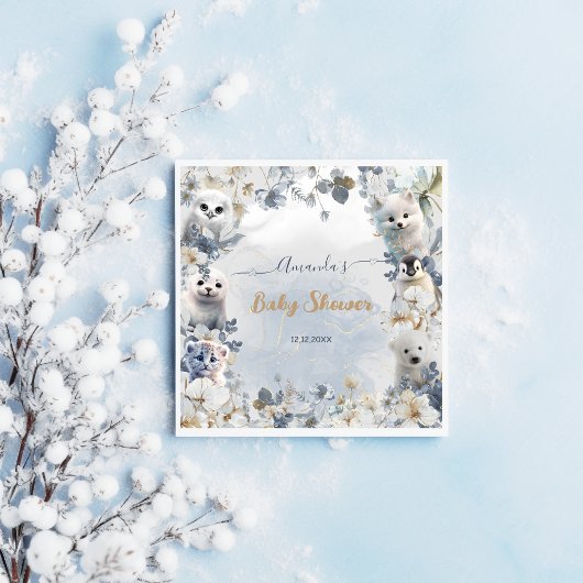 Arctische Dieren Winter Babyborrel Servet