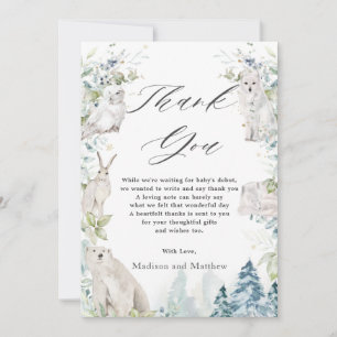Arctische dieren Winter Wonderland Baby shower  Bedankkaart