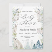 Arctische dieren Winteralpiene Baby shower Neutraa Kaart (Voorkant)