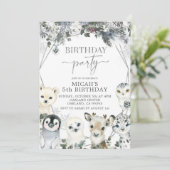 Arctische dieren Winterfeest Kaart (Staand voorkant)