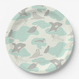 Arctische dierenvrienden papieren bordje