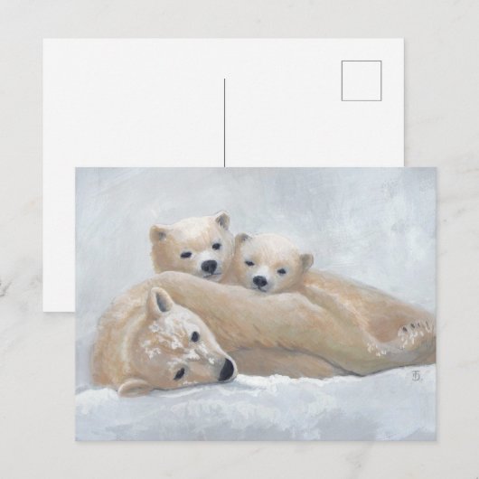 Arctische familie briefkaart (Voorkant / Achterkant)