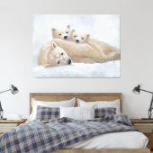 Arctische familie canvas afdruk (Insitu (Slaapkamer))