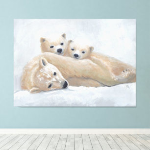 Arctische familie canvas afdruk