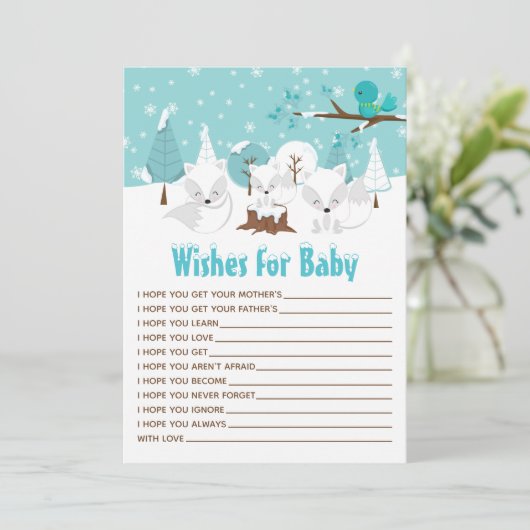 Arctische foxes Winter Wonderland wil Baby Kaart (Staand voorkant)