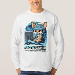 Arctische Gamer Vos - Wintergaming Aurora Boreaal T-shirt