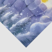 Arctische ijsbeer iglo en kerstboom decoupage tissuepapier (Detail)
