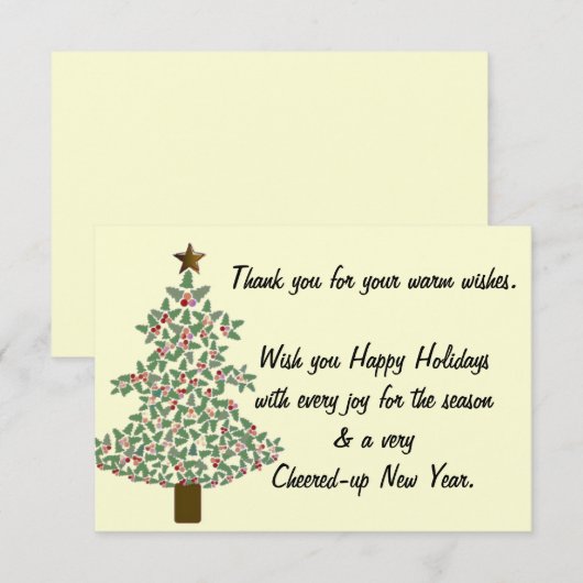 arctische kerstboom bedankkaart (Voorkant / Achterkant)