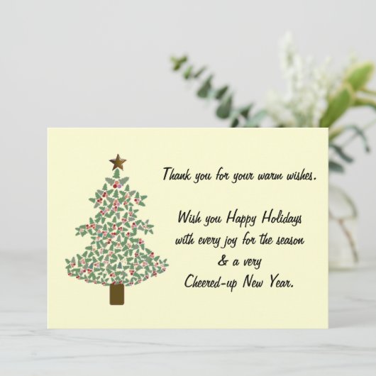 arctische kerstboom bedankkaart (Staand voorkant)