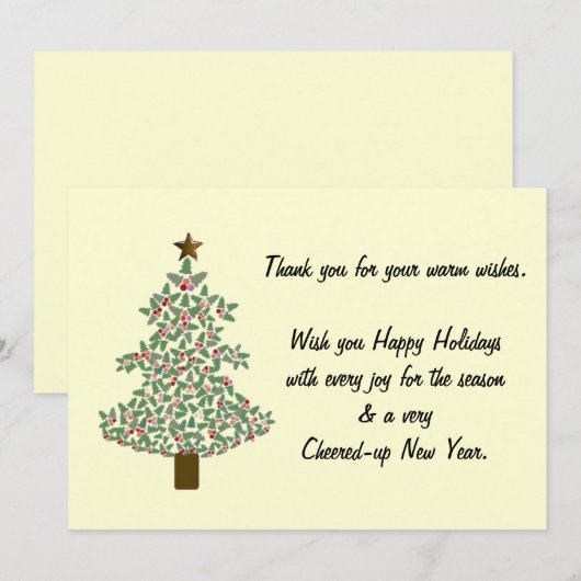 arctische kerstboom bedankkaart (Voorkant / Achterkant)