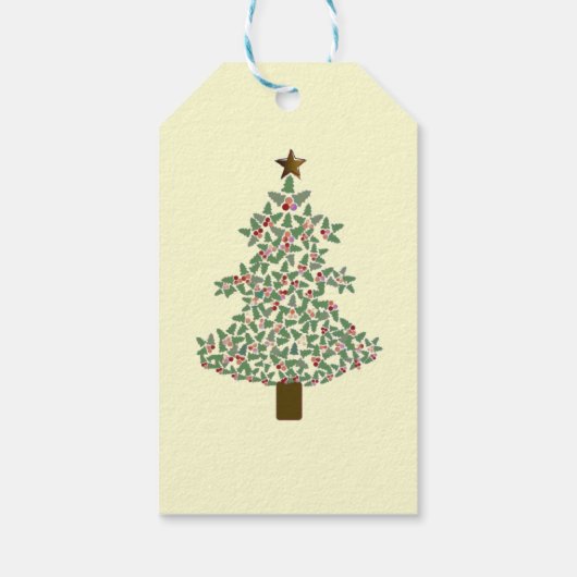 arctische kerstboom cadeaulabel (Achterkant)