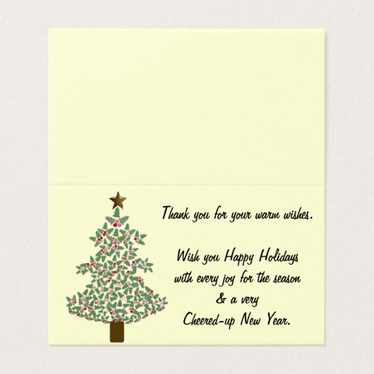 arctische kerstboom kaart (Buitenkant ongevouwen)