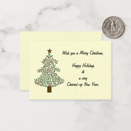 arctische kerstboom notitiekaartje (Voorkant / Achterkant in situ)