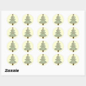 arctische kerstboom ronde sticker (Vel)