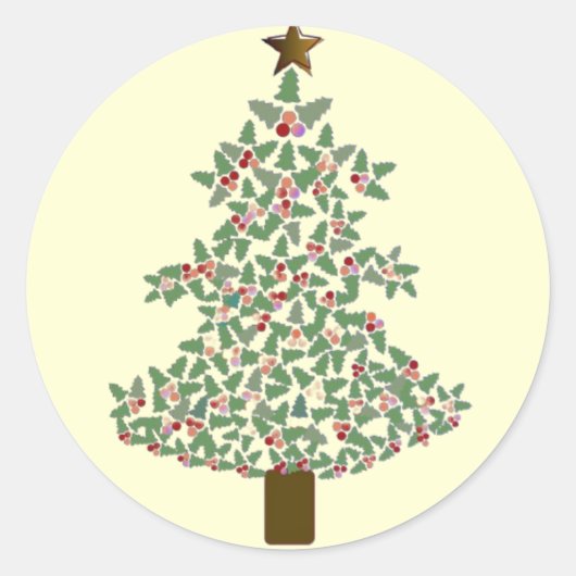 arctische kerstboom ronde sticker (Voorkant)