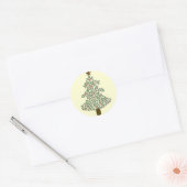arctische kerstboom ronde sticker (Envelop)