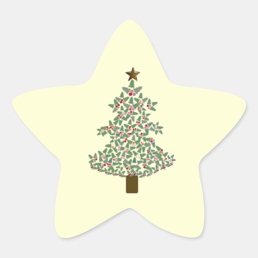 arctische kerstboom ster sticker (Voorkant)