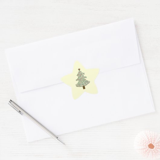 arctische kerstboom ster sticker (Envelop)