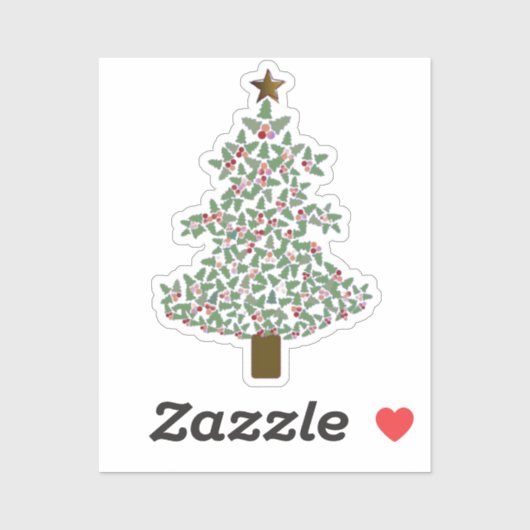 arctische kerstboom sticker (Vel)