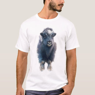 Arctische Muskusos Kalf Illustratie Mannen T-shirt