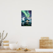 Arctische Natuur Aurora Iceberg Buitenlandschap Poster (Keuken)