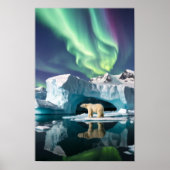 Arctische Natuur Aurora Iceberg Buitenlandschap Poster (Voorkant)