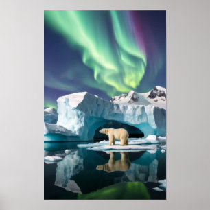 Arctische Natuur Aurora Iceberg Buitenlandschap Poster