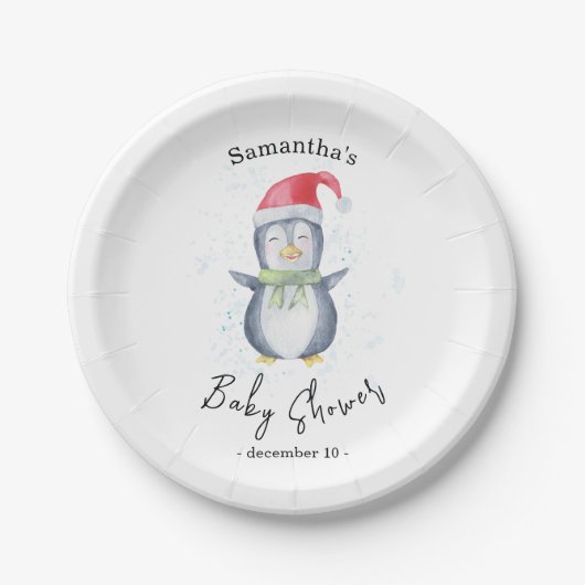 Arctische Pinguïn - babyshower Papieren Bordje (Voorkant)
