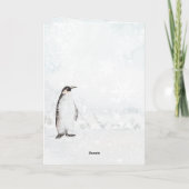 Arctische pinguïn Blustering Winter Scene Snowflak Feestdagen Kaart (Achterkant)