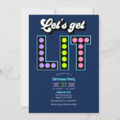 Arctische Pop Let's Get Lit Retro Kerstfeest Kaart (Voorkant)