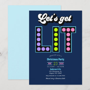 Arctische Pop Let's Get Lit Retro Kerstfeest Kaart