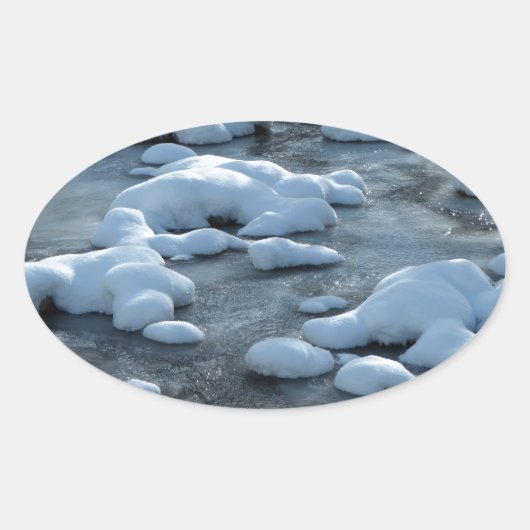Arctische scène ovale sticker (Voorkant)