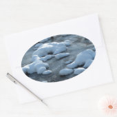 Arctische scène ovale sticker (Envelop)