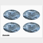 Arctische scène ovale sticker (Vel)