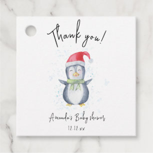 Arctische schattige Pinguïn bedankt baby shower  Bedankjes Labels