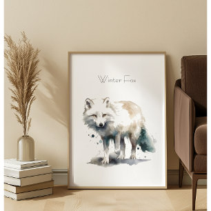 Arctische Schoonheid: Wintervos aangepast Perfect Poster