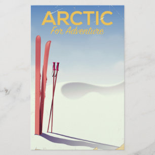 Arctische skivintage avonturenexploratieposter briefpapier
