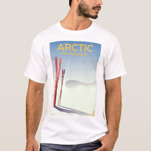 Arctische skivintage avonturenexploratieposter t-shirt