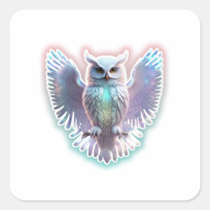 Arctische uil  vierkante sticker