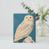 arctische uil-vintage briefkaart (Staand voorkant)