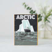Arctische vintage reisposter briefkaart (Staand voorkant)