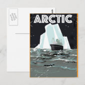 Arctische vintage reisposter briefkaart (Voorkant / Achterkant)