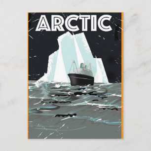 Arctische vintage reisposter briefkaart