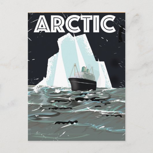 Arctische vintage reisposter briefkaart (Voorkant)