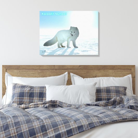 Arctische vos - Groenland Canvas Afdruk (Insitu (Slaapkamer))