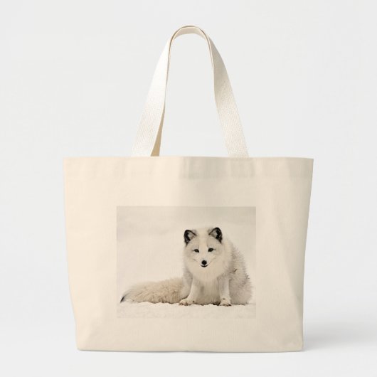 Arctische vos in de sneeuw grote tote bag (Voorkant)