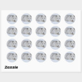 Arctische vos in de sneeuw ronde sticker (Vel)