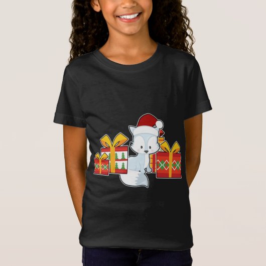 Arctische vos met Santa Hat - Kerstmis Arctic T-shirt (Voorkant)